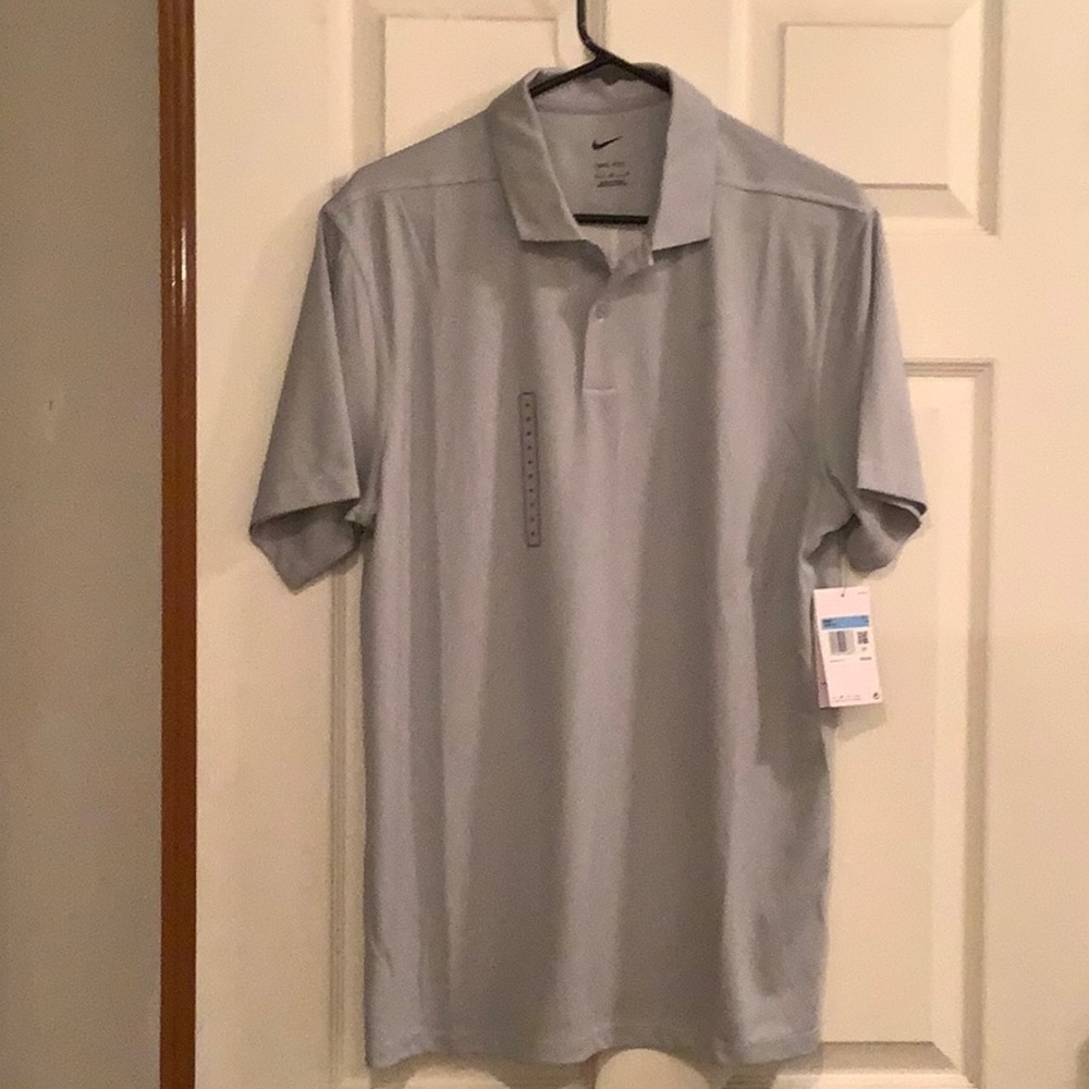 Men’s Nike Light Grey Medium Polo Shirt New